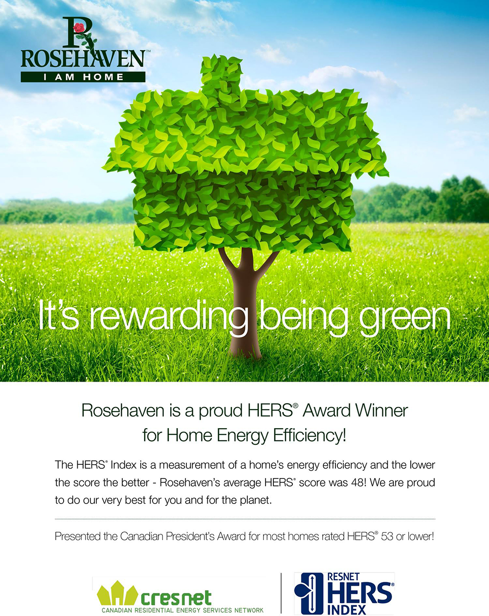 Rosehaven Homes Wins the award for Energy Efficiency